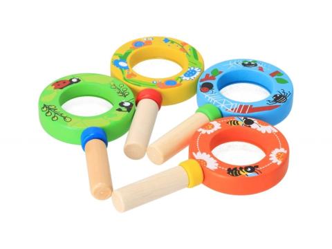 Dřevěná lupa pro děti 12cm mix barev